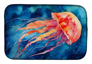Jellyfish Artwork Dish Drying Mat