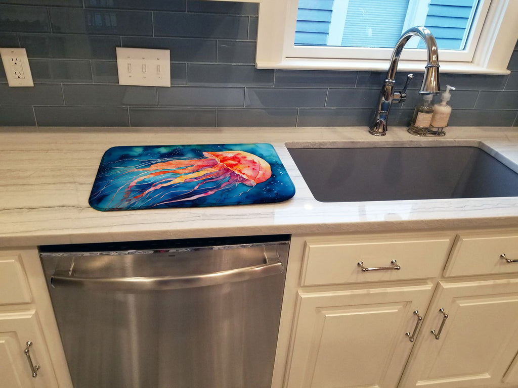 Jellyfish Artwork Dish Drying Mat