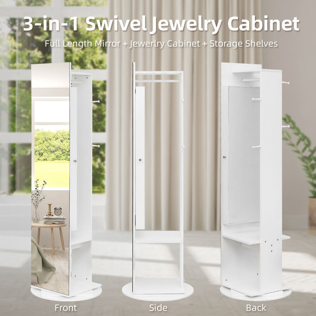 Freestanding Jewelry Armoire and Dressing Station