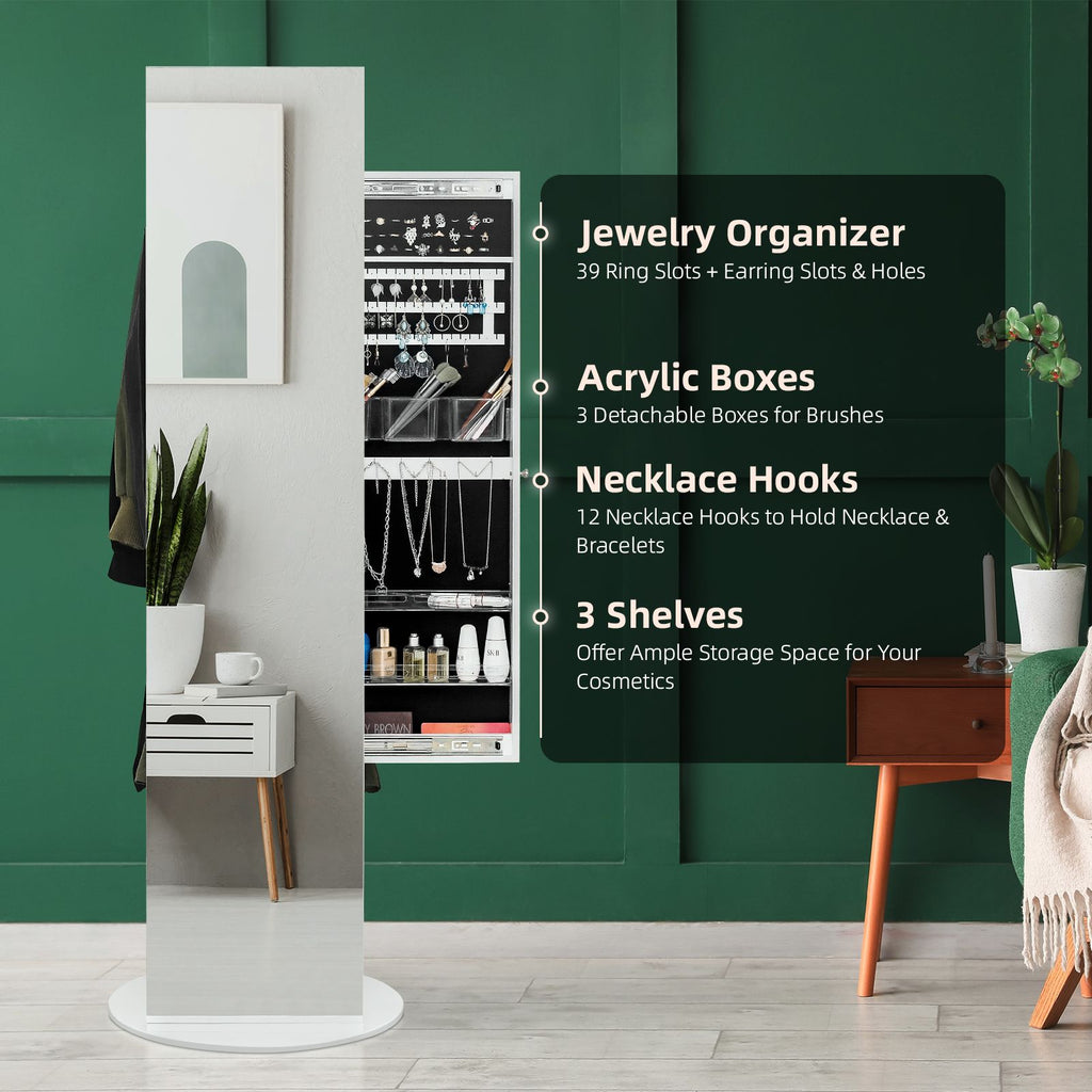 Freestanding Jewelry Armoire and Dressing Station