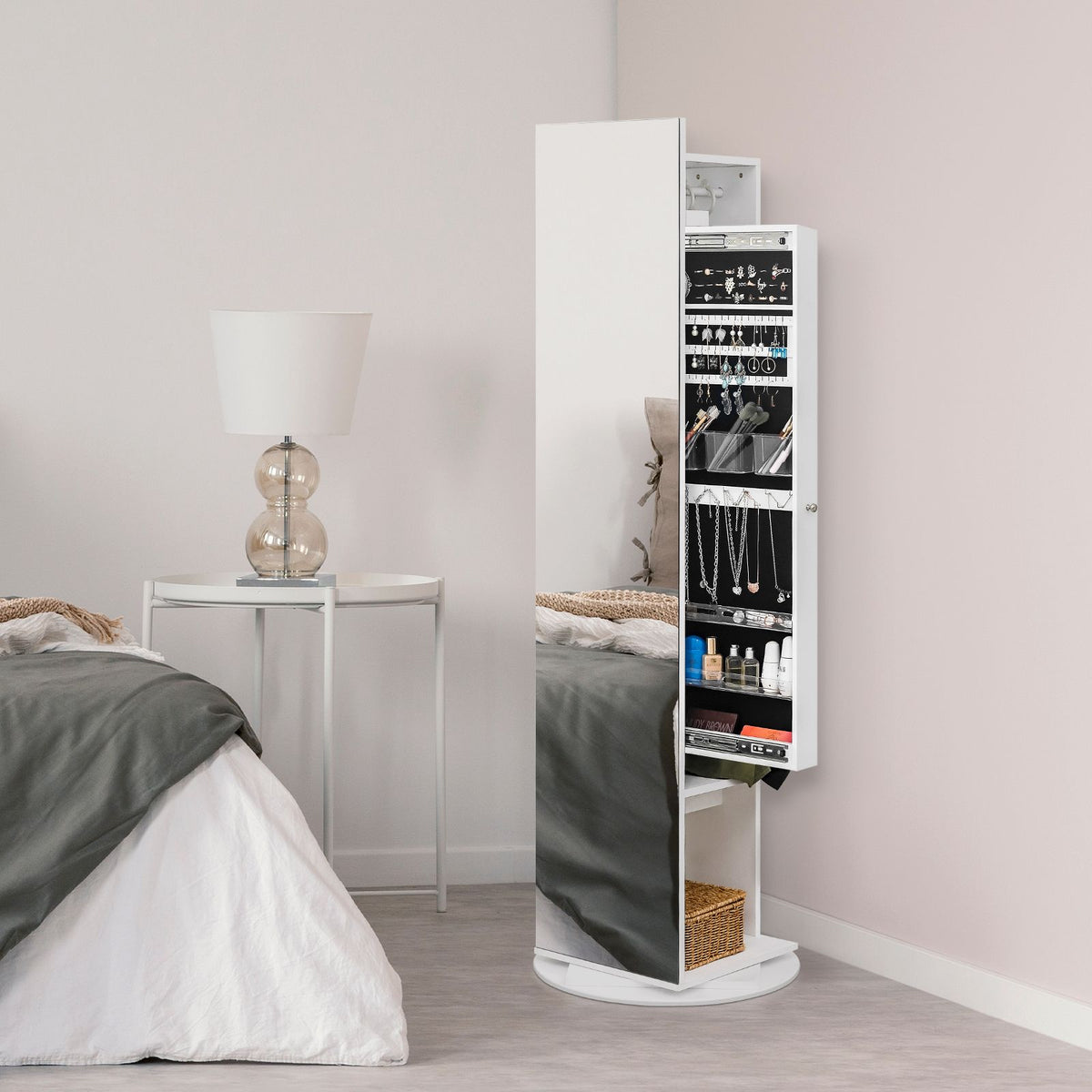 Freestanding Jewelry Armoire and Dressing Station