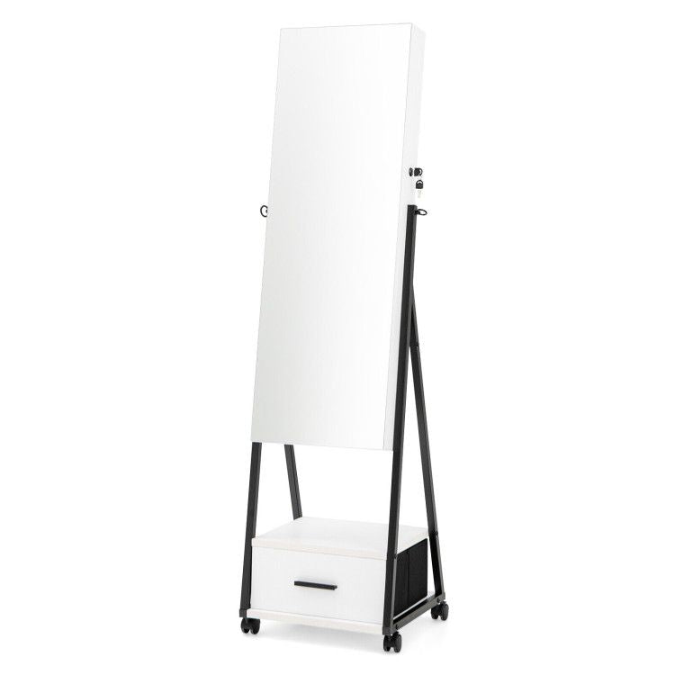 Full-Length Mirror Jewelry Cabinet – Space-Saving Storage