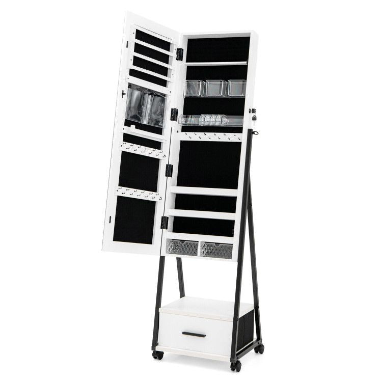 Full-Length Mirror Jewelry Cabinet – Space-Saving Storage