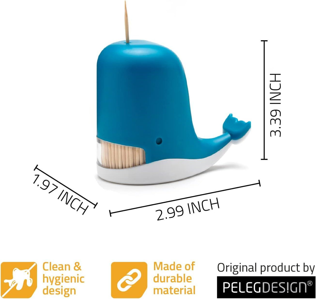 Cute Whale Toothpick Holder for Easy Tabletop Access