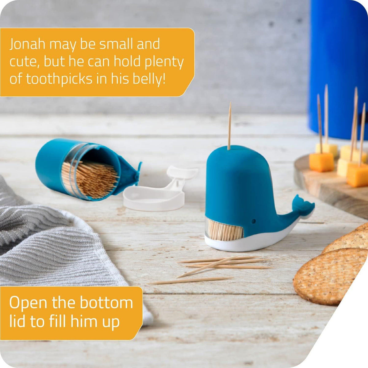 Cute Whale Toothpick Holder for Easy Tabletop Access