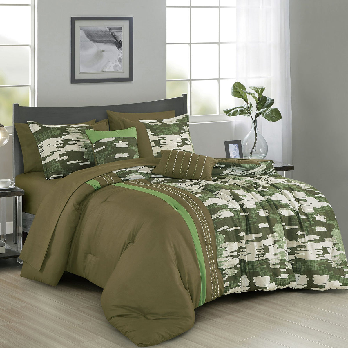 Kai Modern Motif Nine-Piece Comforter Set