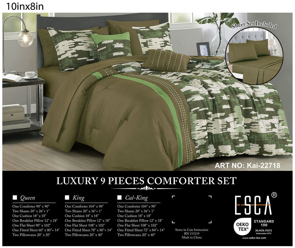 Kai Modern Motif Nine-Piece Comforter Set