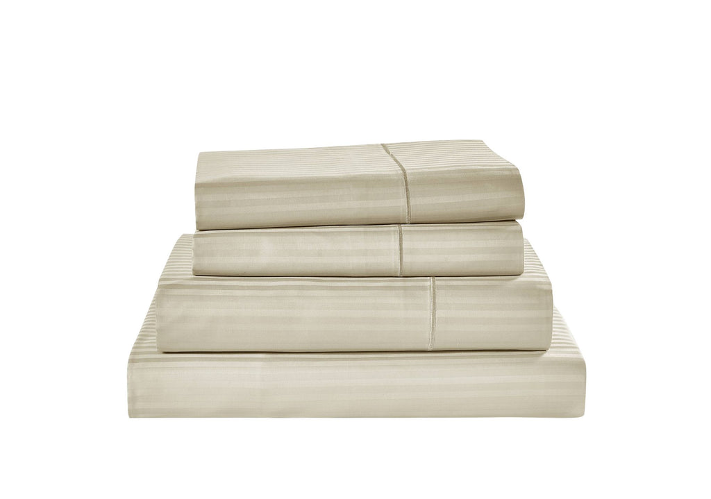 Kathy Ireland 500 Thread Count Damask Stripe Sheet Set - Luxurious and Breathable
