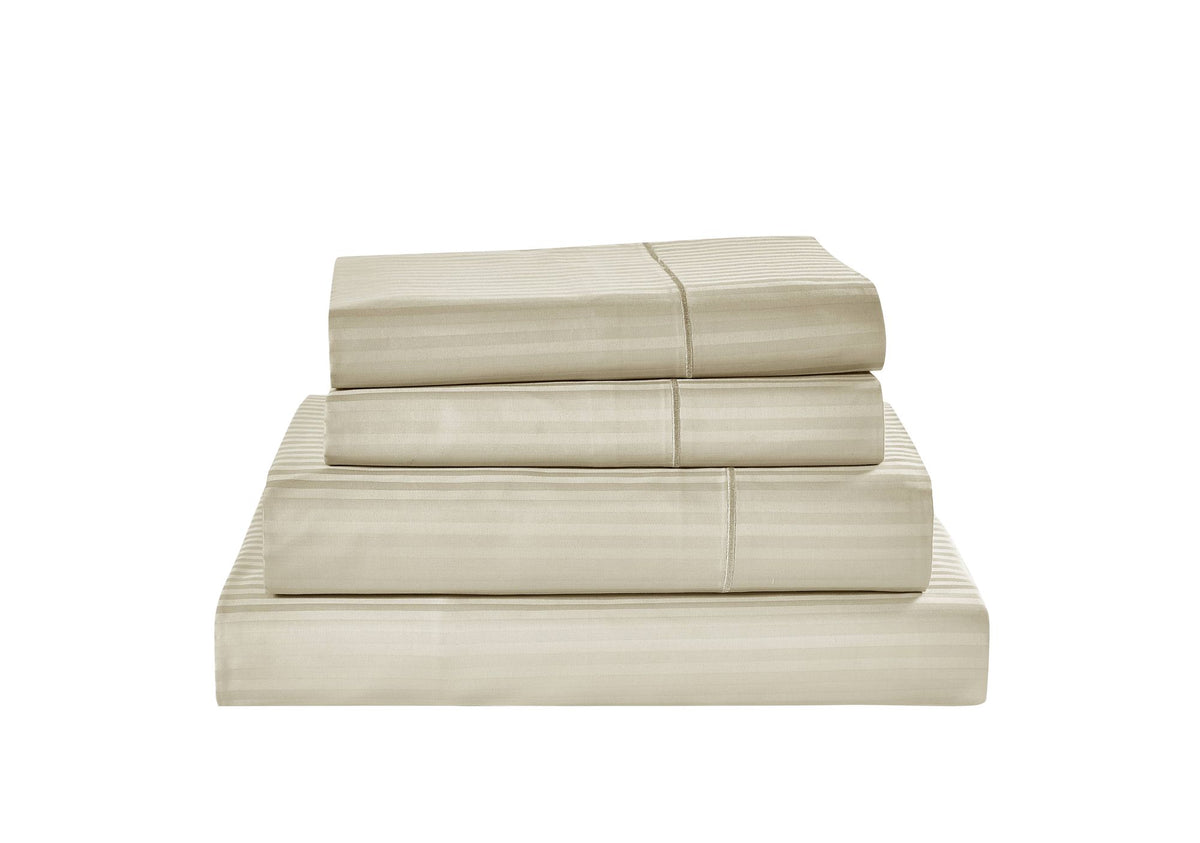 Kathy Ireland 500 Thread Count Damask Stripe Sheet Set - Luxurious and Breathable