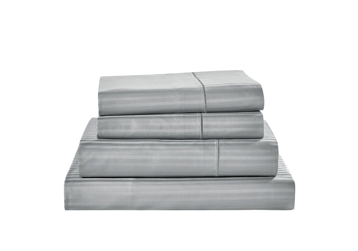 Kathy Ireland 500 Thread Count Damask Stripe Sheet Set - Luxurious and Breathable