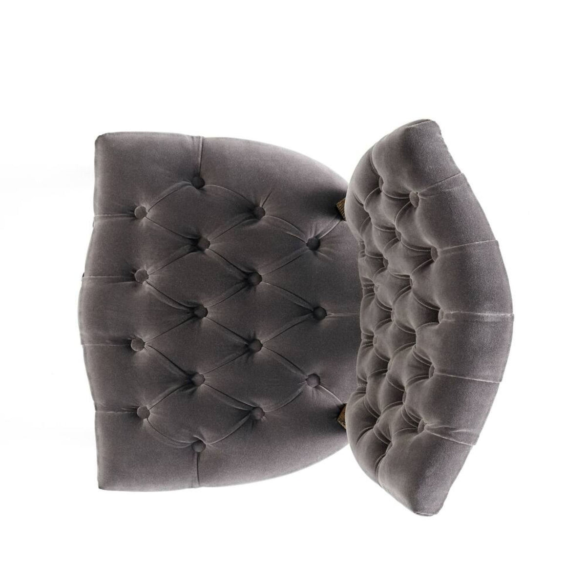 European Design Tufted Velvet Chairs with Hand-Carved Legs – Set of 2