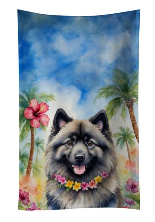 Keeshond Luau Decorative Kitchen Towel