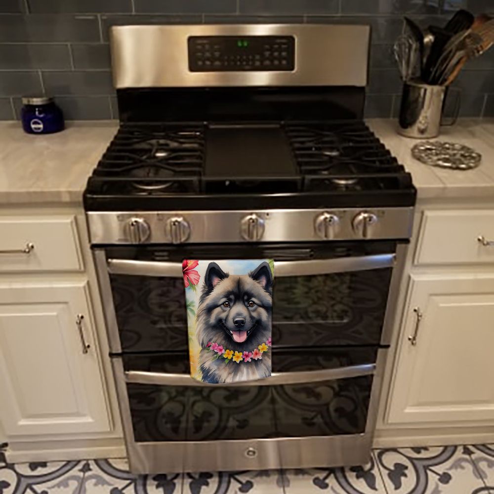 Keeshond Luau Decorative Kitchen Towel