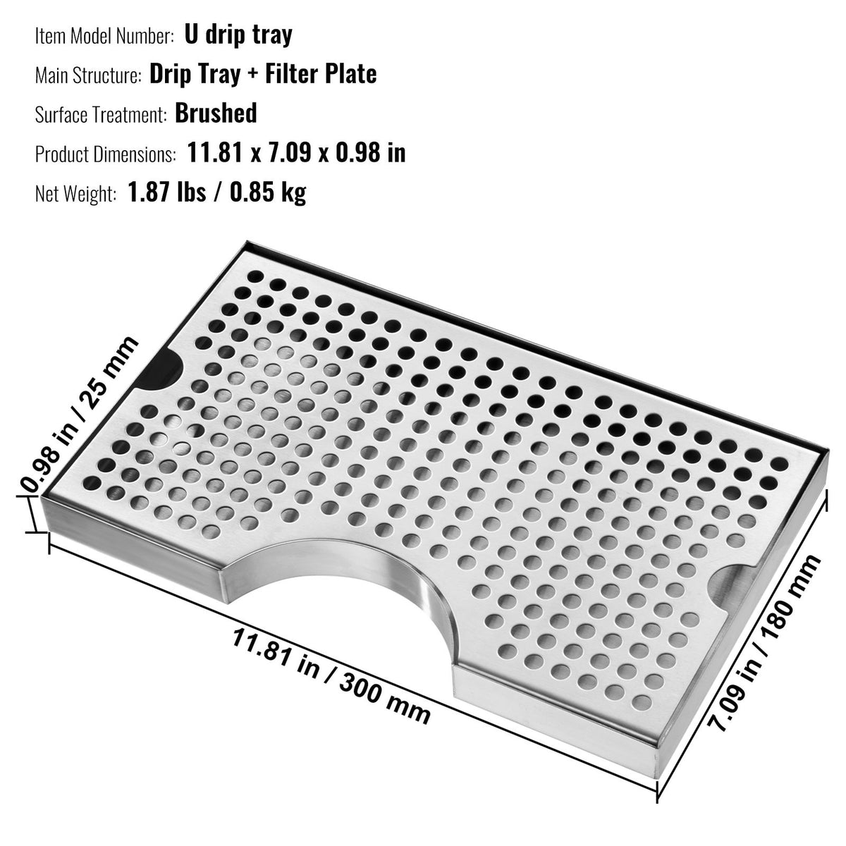 Kegerator Drip Tray With Removable Cover