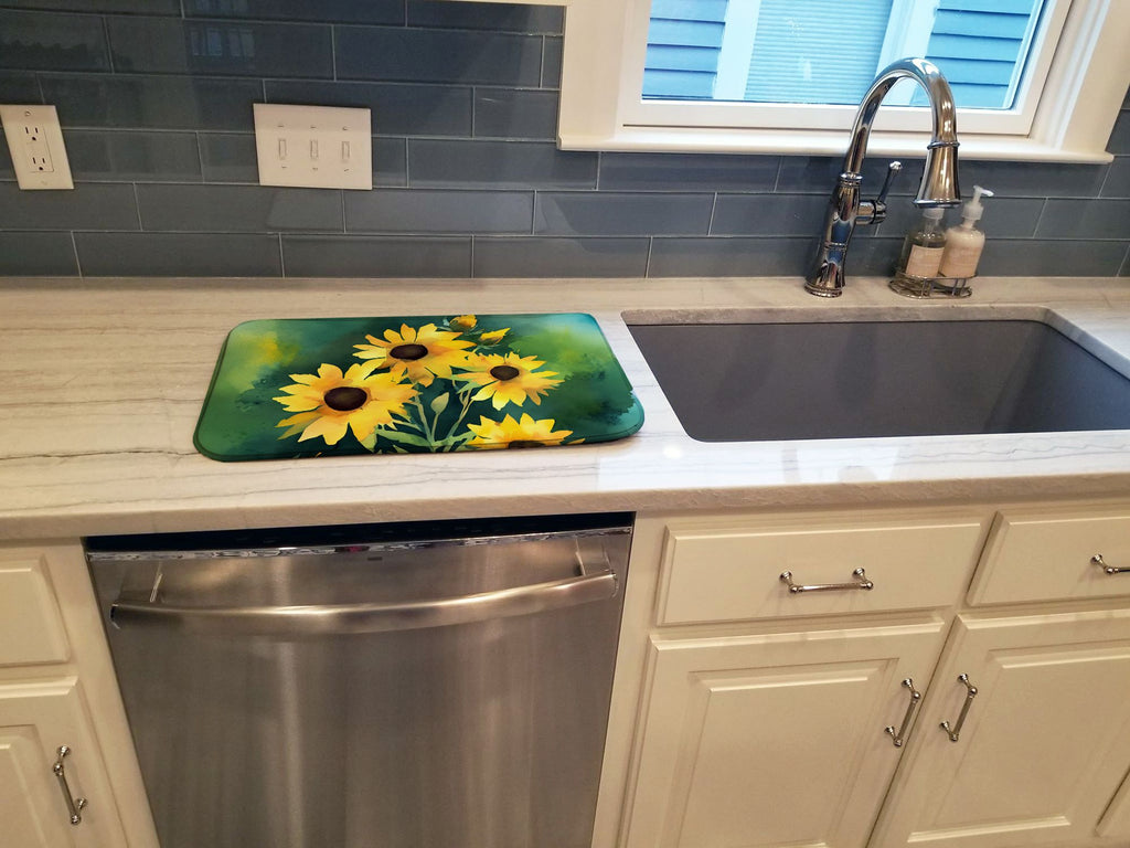 Kentucky Goldenrod Watercolor Dish Drying Mat