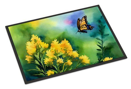 Kentucky Goldenrod Watercolor Indoor-Outdoor Doormat
