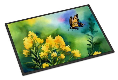 Kentucky Goldenrod Watercolor Indoor-Outdoor Doormat