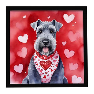 Kerry Blue Terrier Valentine Framed Wall Art