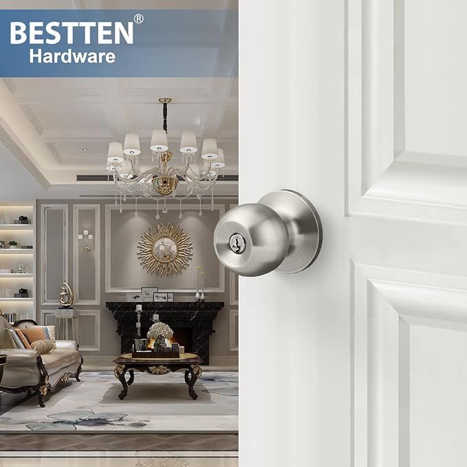 Standard Ball Interior Door Knob with Keyed Entry