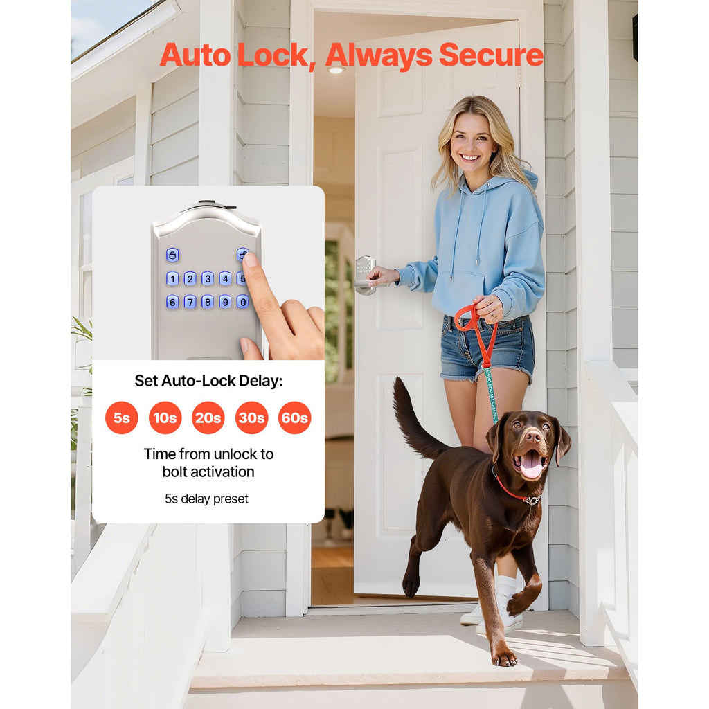 Keyless Entry Door Lock with Keypad and Auto-Lock