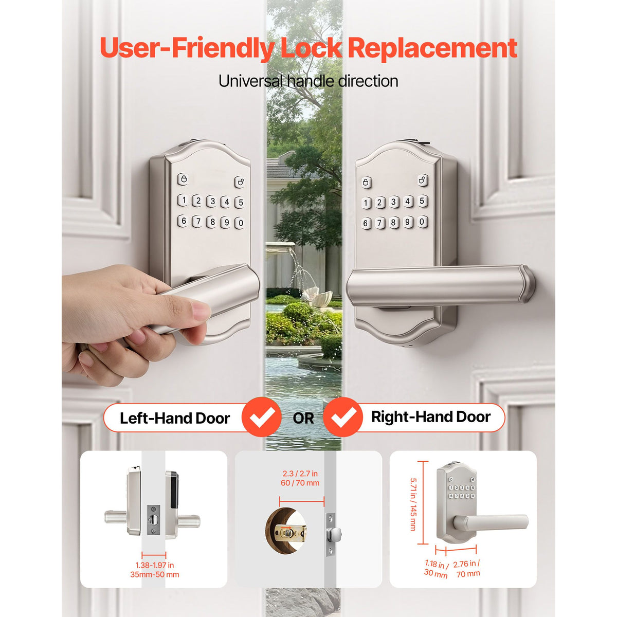 Keyless Entry Door Lock with Keypad and Auto-Lock