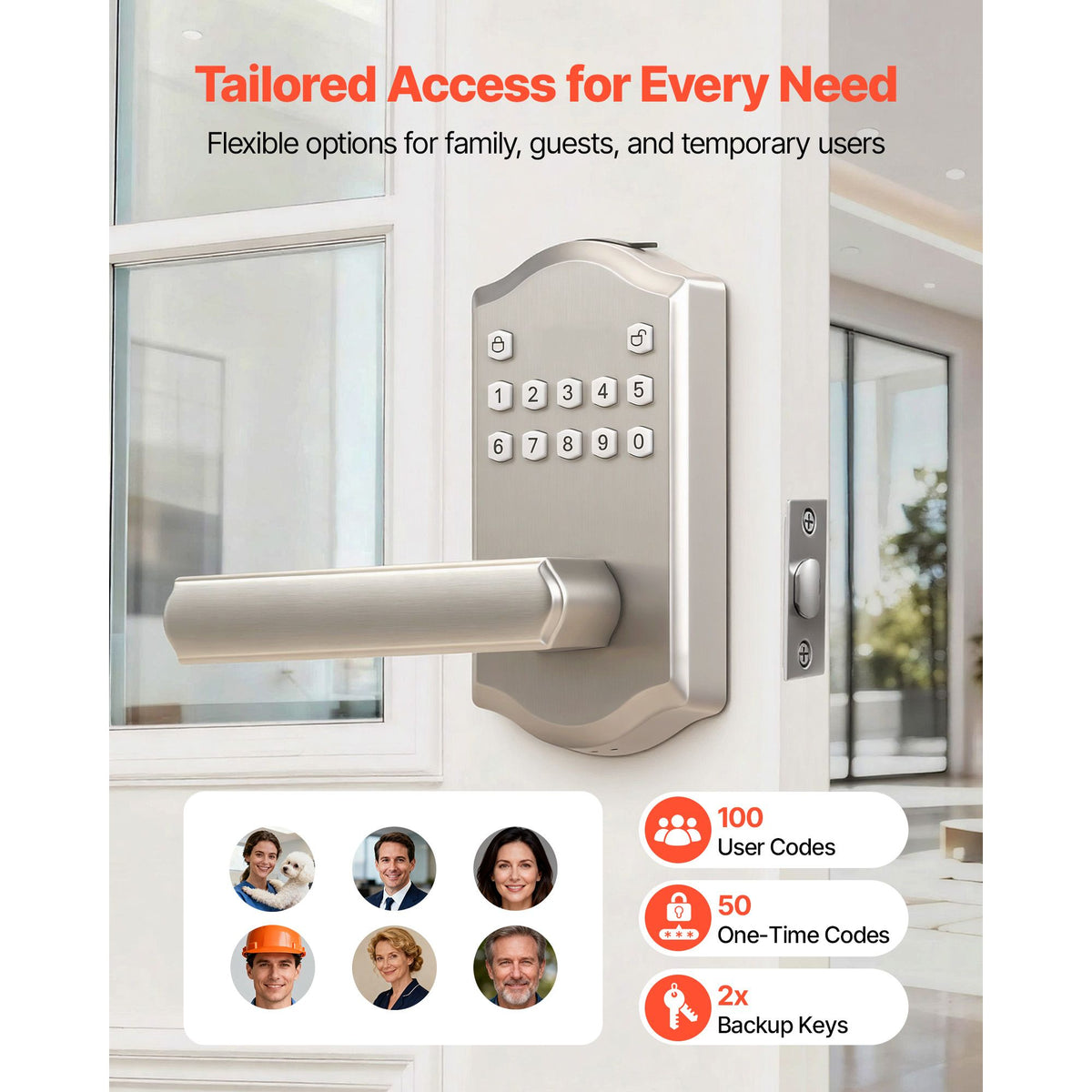 Keyless Entry Door Lock with Keypad and Auto-Lock