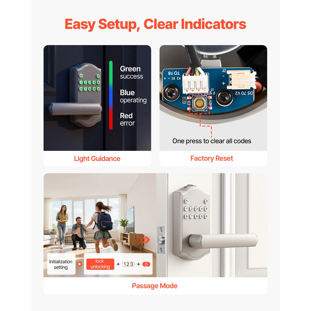 Keyless Entry Door Lock with Keypad and Auto-Lock