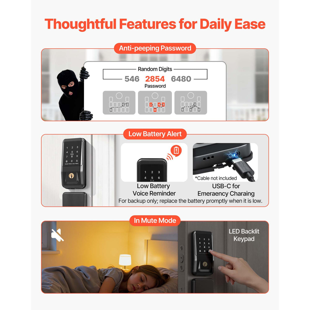 Keyless Door Handle Set with Flexible Access