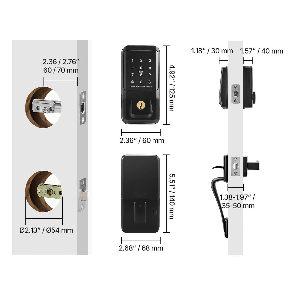 Keyless Door Handle Set with Flexible Access
