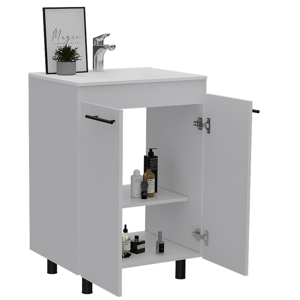 Khari Freestanding Bathroom Vanity with Double-Door Cabinet