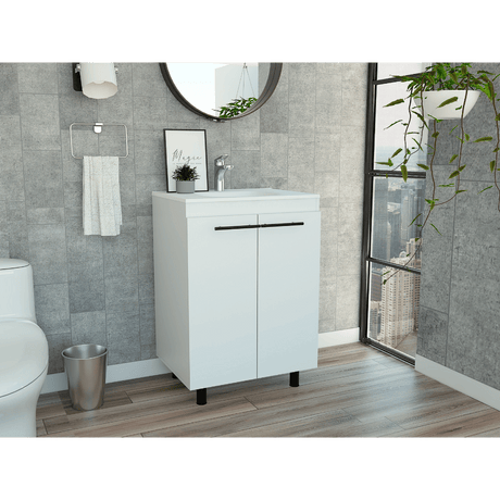 Khari Freestanding Bathroom Vanity with Double-Door Cabinet