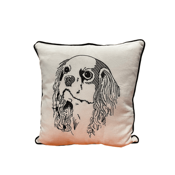 Embroidered King Charles Spaniel Accent Pillow