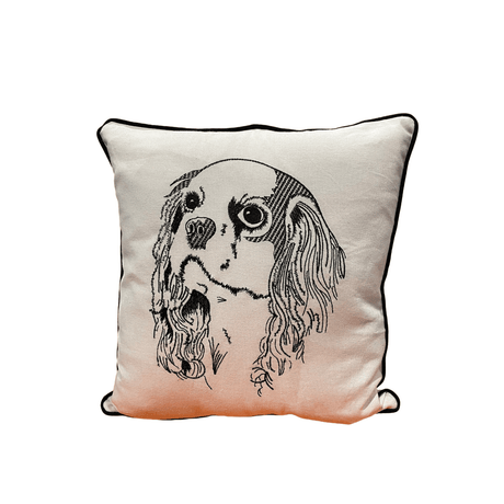Embroidered King Charles Spaniel Accent Pillow