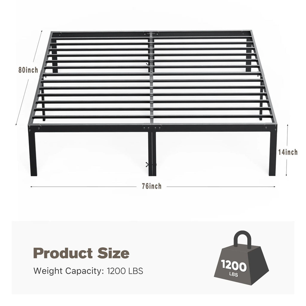 King Platform Bed with Open Underbed Storage