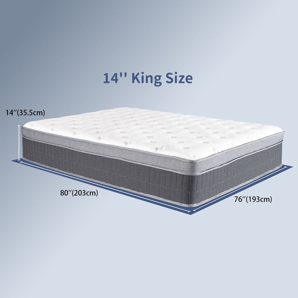 King Size Hybrid Mattress: Memory Foam & Pocketed Coils for Restful Sleep