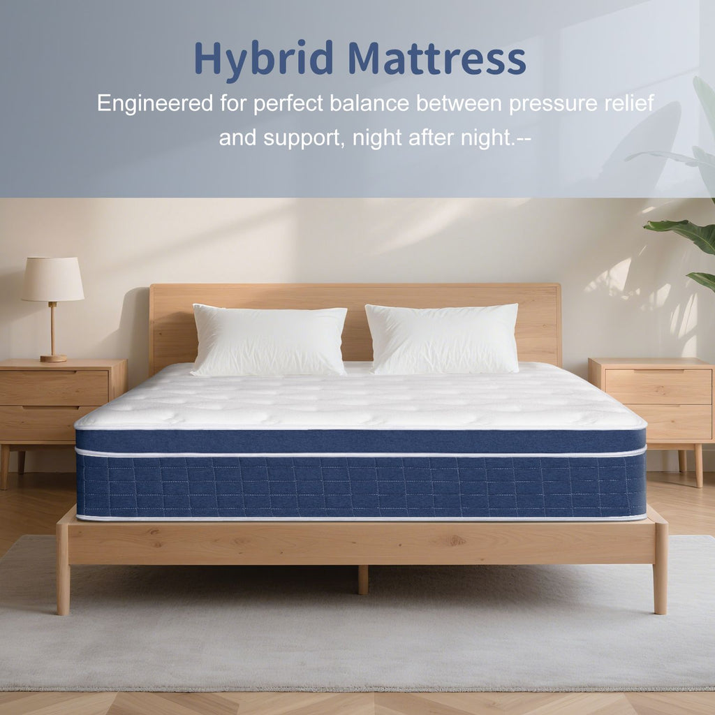 King Size Memory Foam Hybrid Mattress 14 Medium Firm with Pocketed Springs and Edge Support