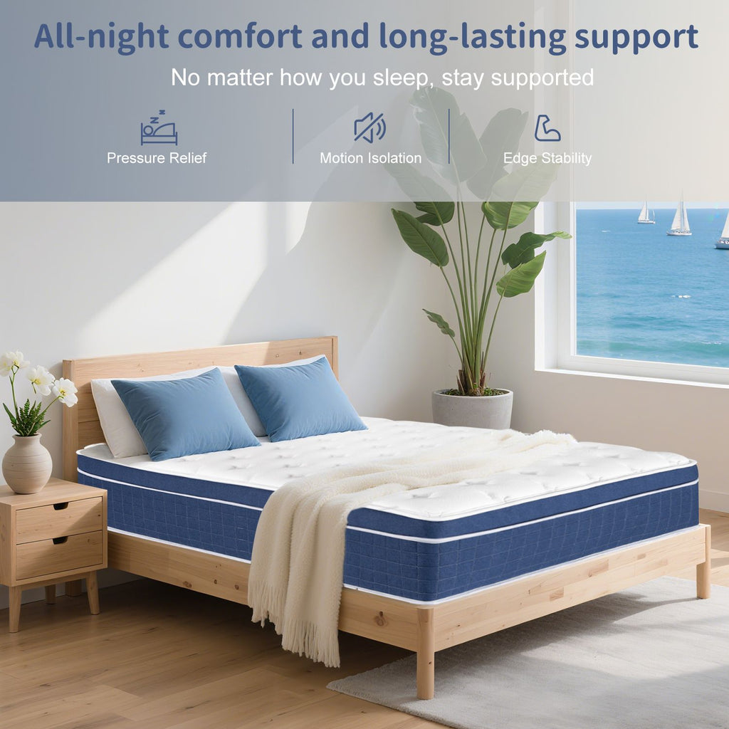 King Size Memory Foam Hybrid Mattress 14 Medium Firm with Pocketed Springs and Edge Support
