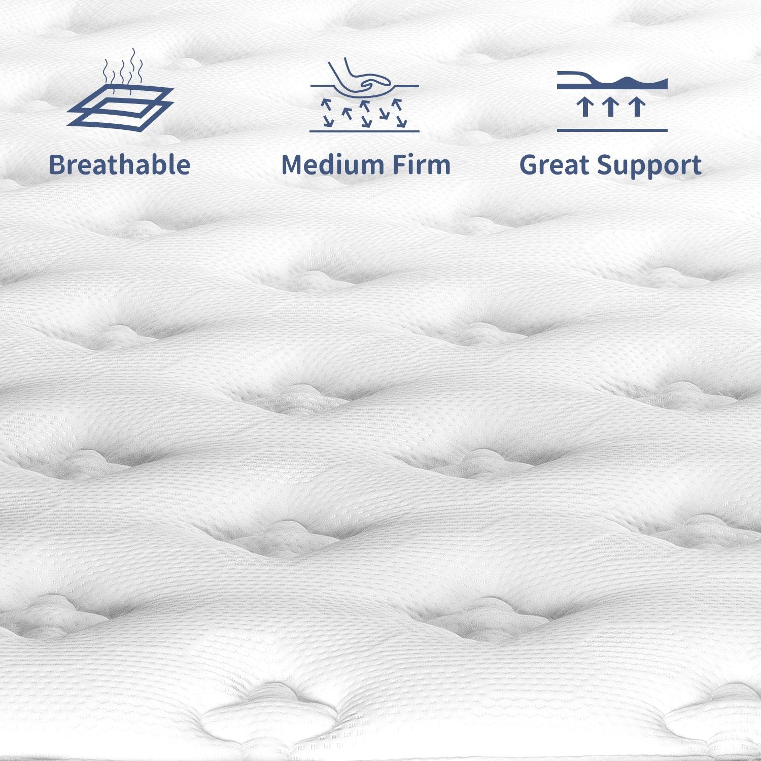 King Size Hybrid Mattress: Memory Foam & Pocketed Coils for Restful Sleep