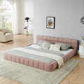Grounded King Platform Bed with Upholstered Headboard