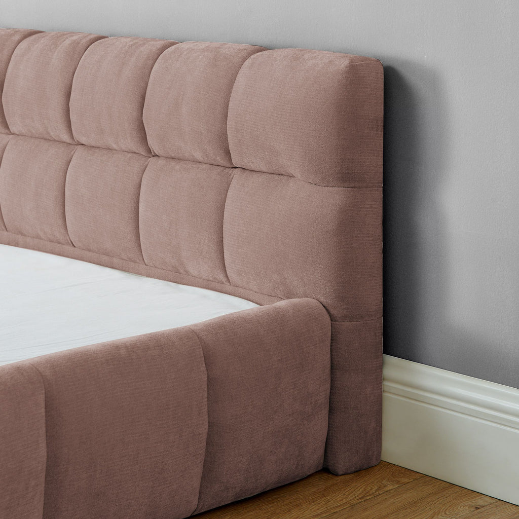 Grounded King Platform Bed with Upholstered Headboard