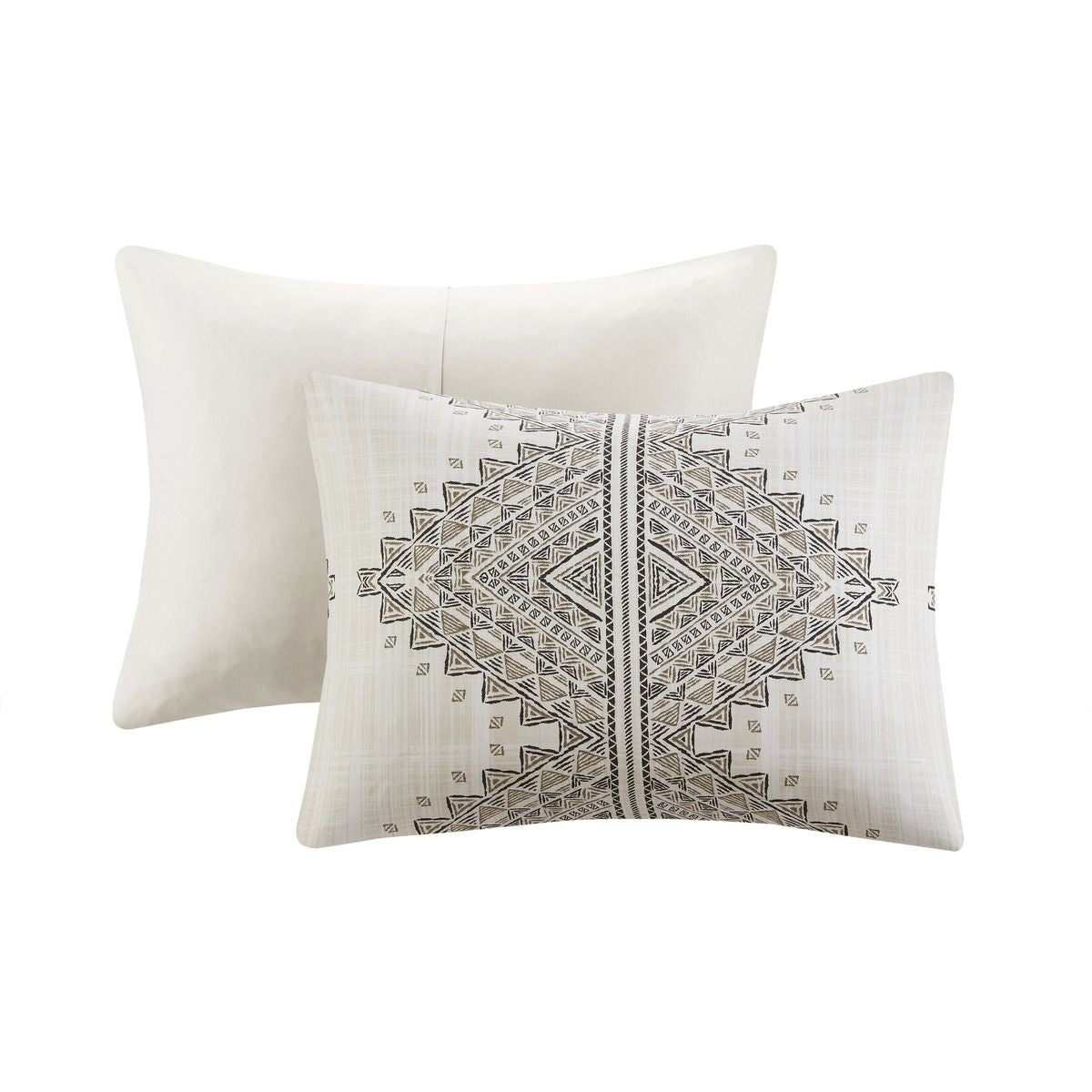 King/Cal King 4 Piece Printed Duvet Cover Set with Throw Pillow