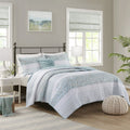 Floral Seersucker Quilt Set with Gathered Accent Pillow