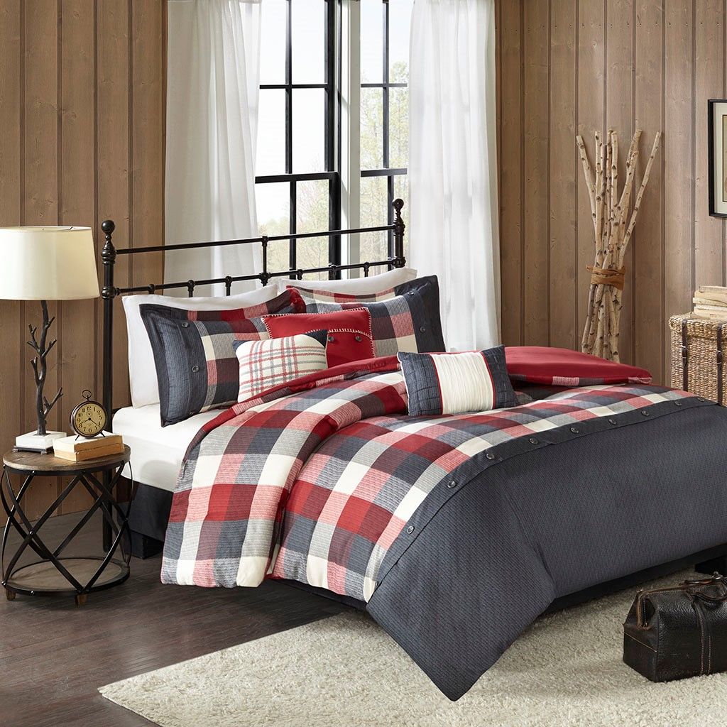 Cabin-Inspired Buffalo Plaid Duvet Cover Set