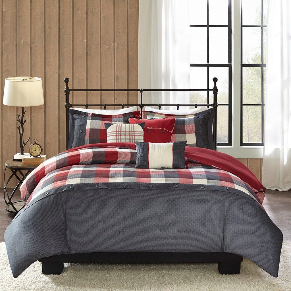 Cabin-Inspired Buffalo Plaid Duvet Cover Set
