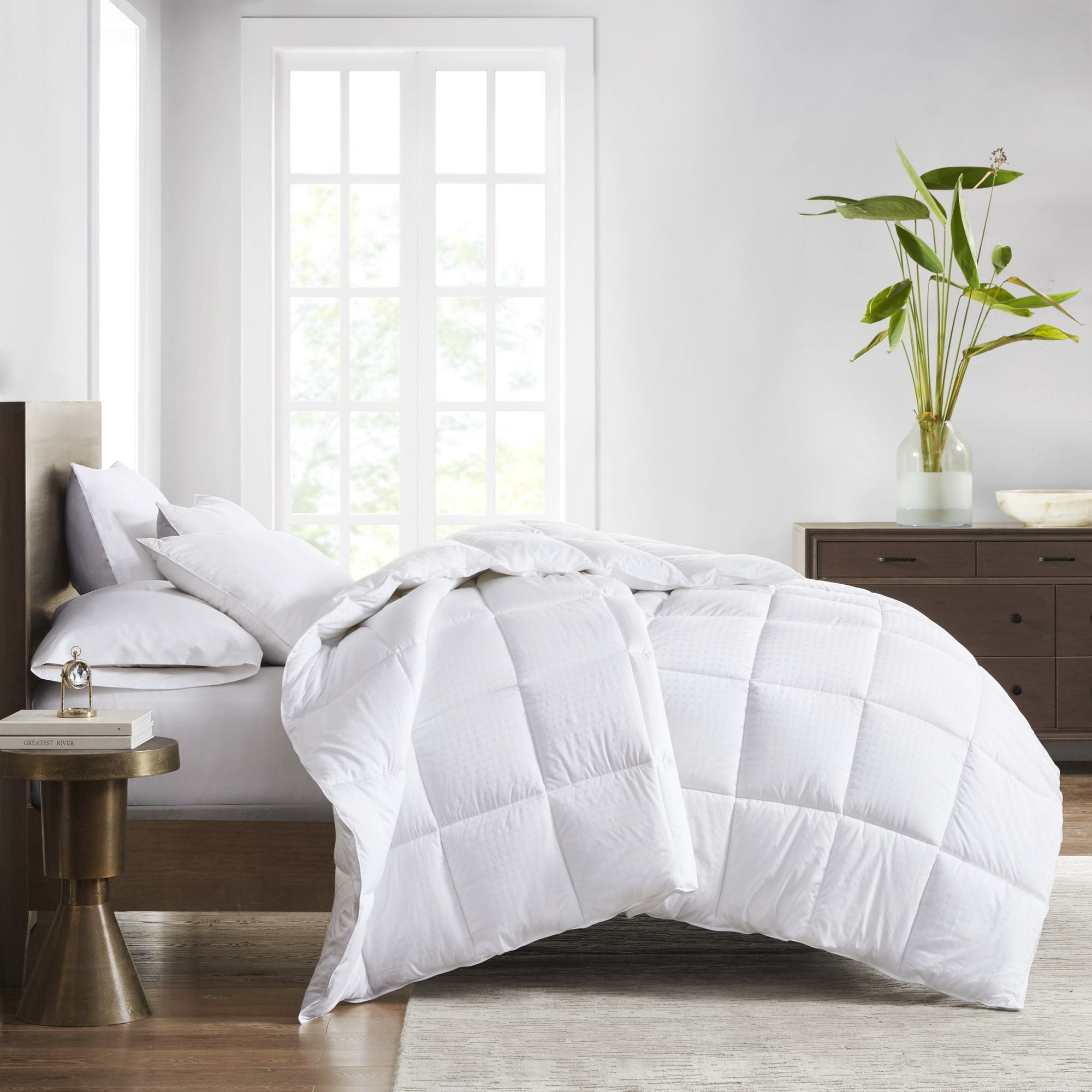 King/Cal King Dobby Cotton Down Alternative Comforter – Warm, Breathable, Oeko-Tex