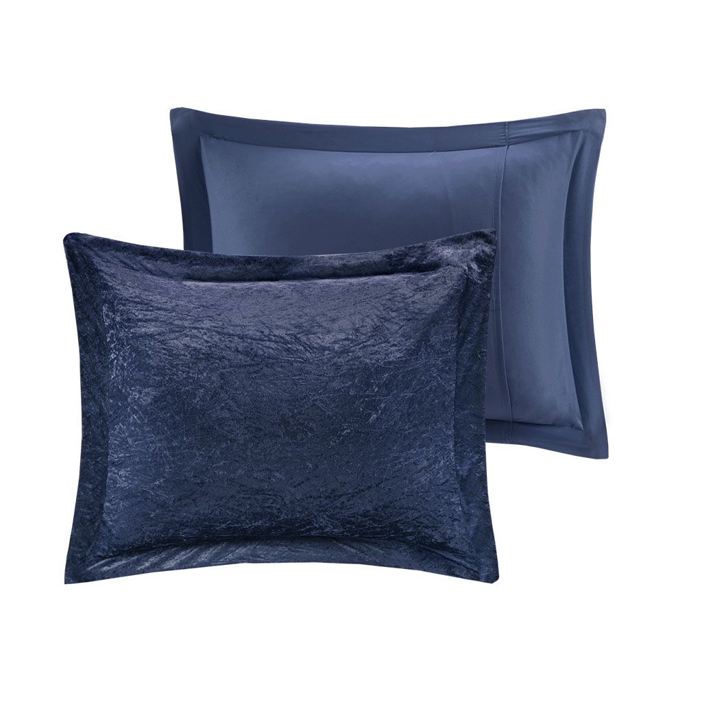 Navy Diamond-Quilted Comforter Set with Accent Pillow