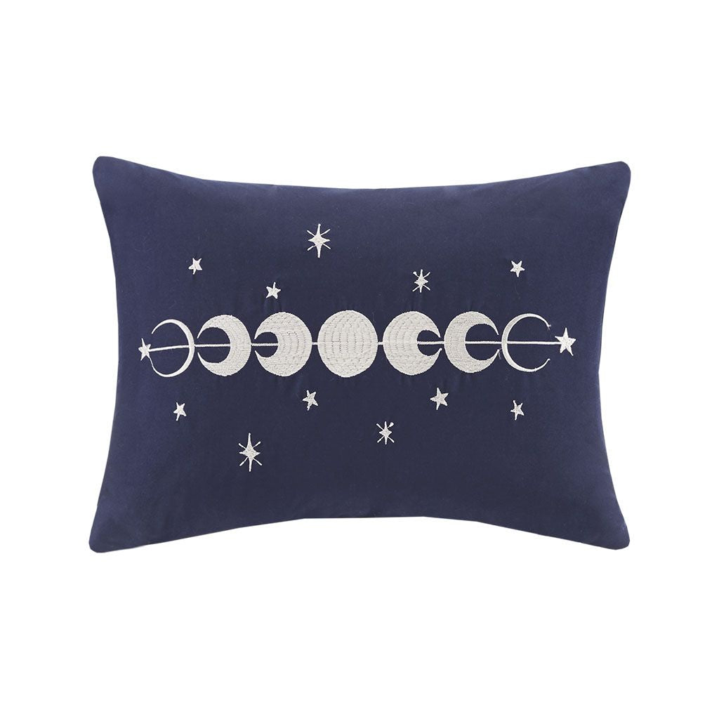 Navy Diamond-Quilted Comforter Set with Accent Pillow