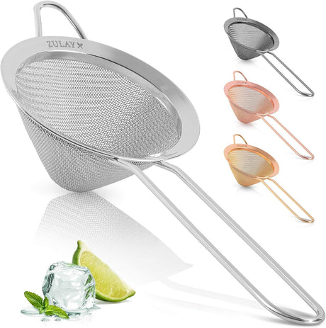 Fine-Mesh Kitchen Strainer for Foods, Tea, and Oil