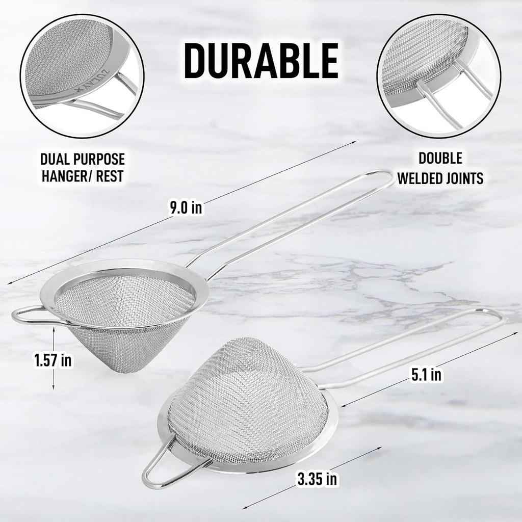 Fine-Mesh Kitchen Strainer for Foods, Tea, and Oil