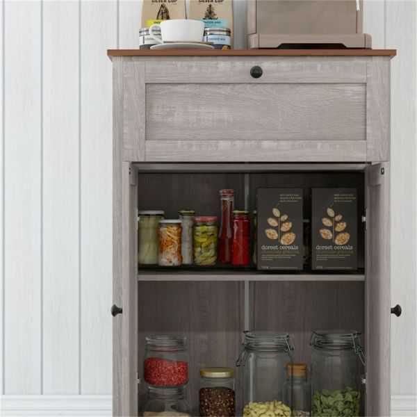 Kitchen Storage Cabinet with Drawer and Adjustable Shelf